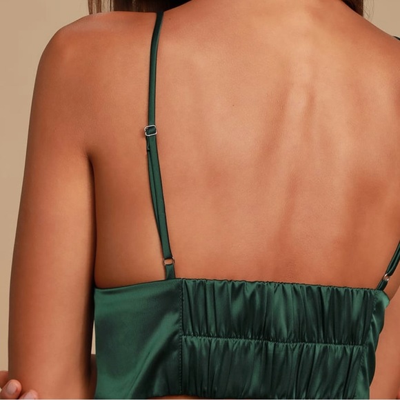 Lulu’s Emerald Green Satin Longline Bralette - Picture 8 of 9
